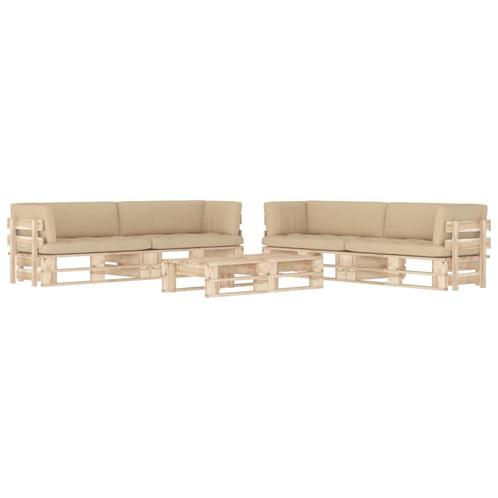 vidaXL 6-delige Loungeset pallet met kussens geïmpregneerd, Tuin en Terras, Tuinsets en Loungesets, Loungeset, Nieuw, Verzenden