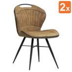 Stoelen | SPLASH | Microvezel/Metaal | Cognac | Zwarte, Verzenden, Nieuw in verpakking