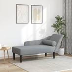 vidaXL Chaise longue met kussens stof lichtgrijs, Verzenden, Nieuw