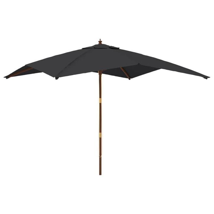Parasol Zwart 300x300cm | Retour Deal | 40% Korting, Tuin en Terras, Parasols, 3 tot 4 meter, Nieuw, Stokparasol, Verzenden