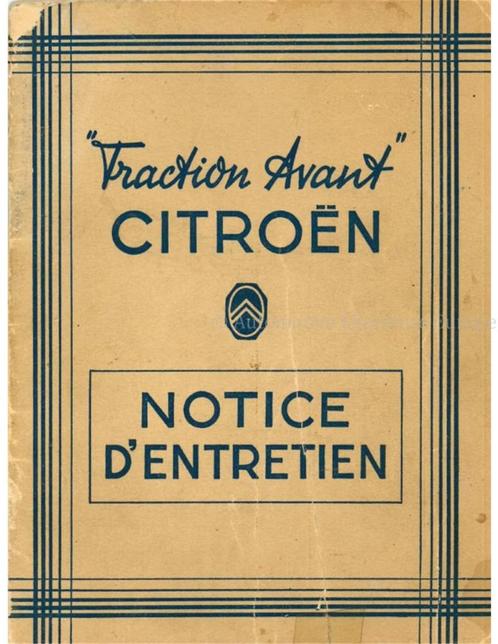 1950 CITROËN TRACTION AVANT INSTRUCTIEBOEKJE FRANS, Autos : Divers, Modes d'emploi & Notices d'utilisation