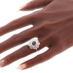 Ring - 18 karaat Witgoud - 1.00ct. tw. Saffier - Diamant -, Nieuw