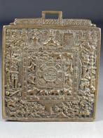Tibetaanse kalender - Messing - Tibet - Begin 20e eeuw, Antiek en Kunst