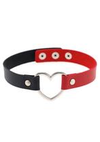 Choker Zwart Rood Hartje Pu Leer Collar Ketting Hart Halsban, Handtassen en Accessoires, Kettingen, Ophalen of Verzenden, Nieuw