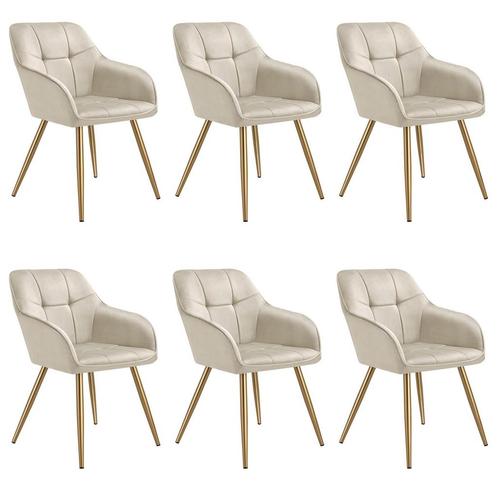 tectake Eetkamerstoel Marilyn, fluweellook, gecapitonneerd -, Huis en Inrichting, Stoelen, Verzenden