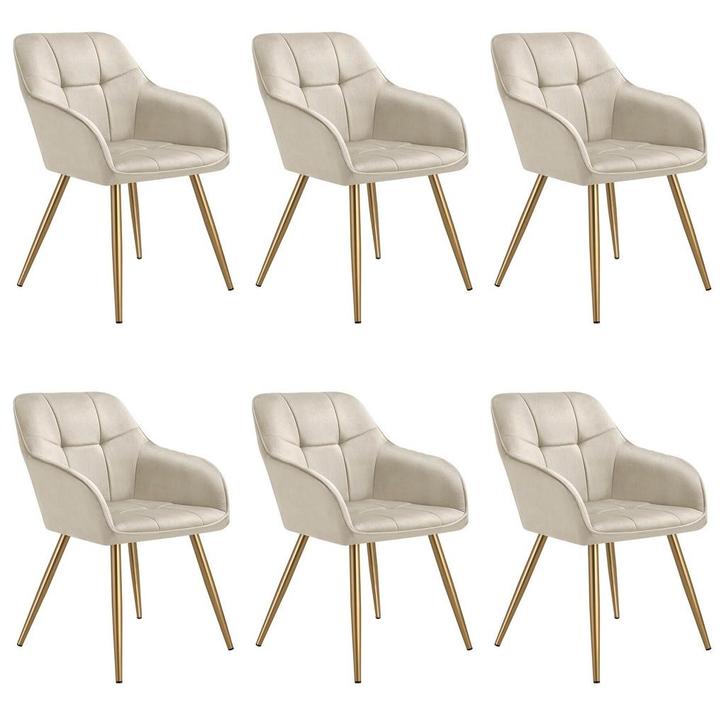 tectake Eetkamerstoel Marilyn, fluweellook, gecapitonneerd -, Huis en Inrichting, Stoelen, Verzenden