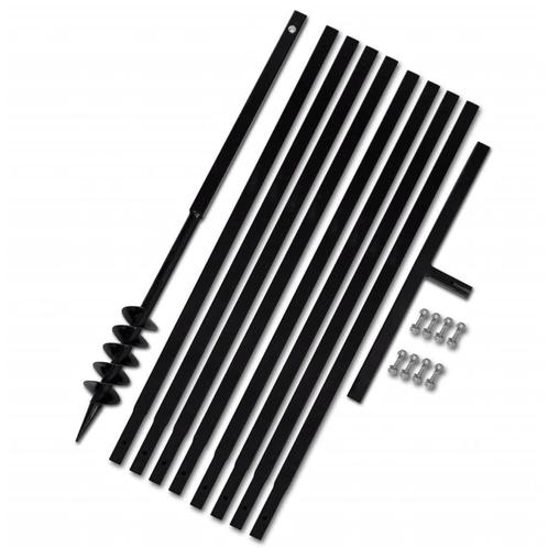 vidaXL Grondboor 80mm met 9m verlengstuk Staal, Doe-het-zelf en Bouw, Gereedschap | Handgereedschap, Nieuw, Verzenden