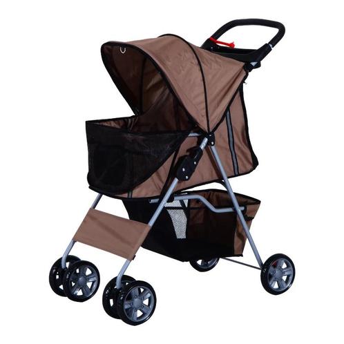 TRUUSK Opvouwbare Hondenwagen Met Bekerhouder Luifel Coffee, Dieren en Toebehoren, Honden-accessoires, Verzenden