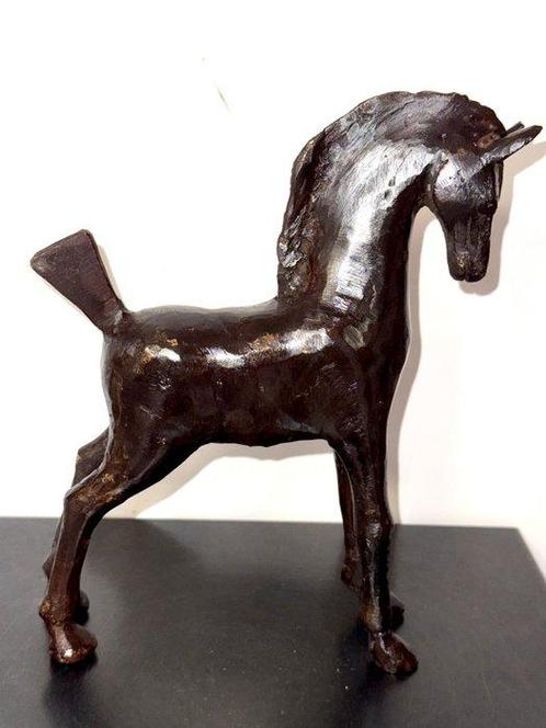 Abdoulaye Derme - sculptuur, Cheval - 24.5 cm - Gepatineerd, Antiek en Kunst, Curiosa en Brocante