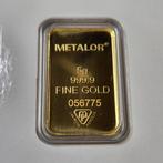 5 gram - Goud .999 - Metalor - Met certificaat, Postzegels en Munten