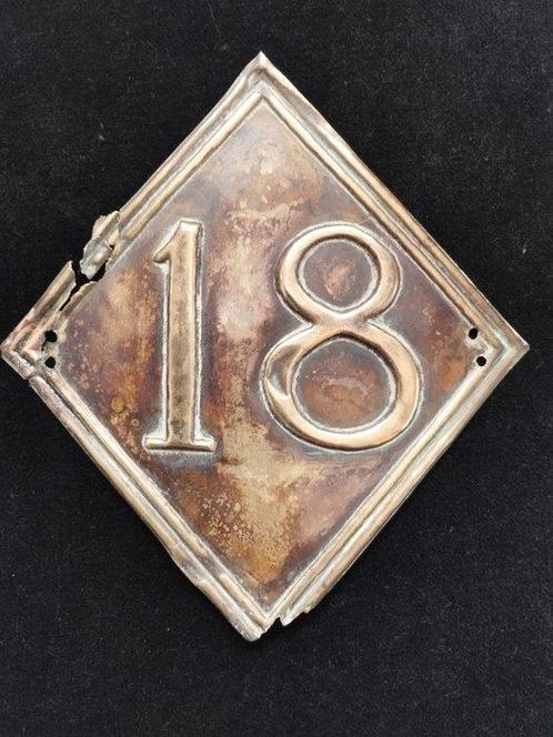 France - Plaque de shako du 18 ème de Ligne- modèle 1810, Verzamelen, Militaria | Algemeen