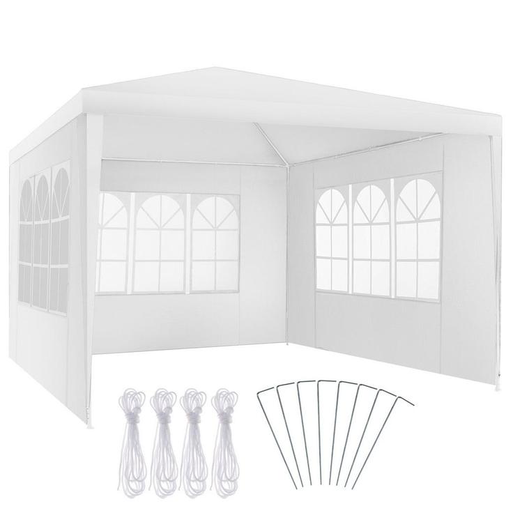 tectake Paviljoen Barinas met 3 zijdelen, waterdicht, 3x3m -, Jardin & Terrasse, Tonnelles, Envoi