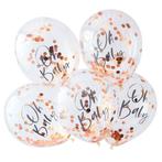 Rose Gouden Confetti Ballonnen Oh Baby 30cm 5st, Nieuw, Verzenden