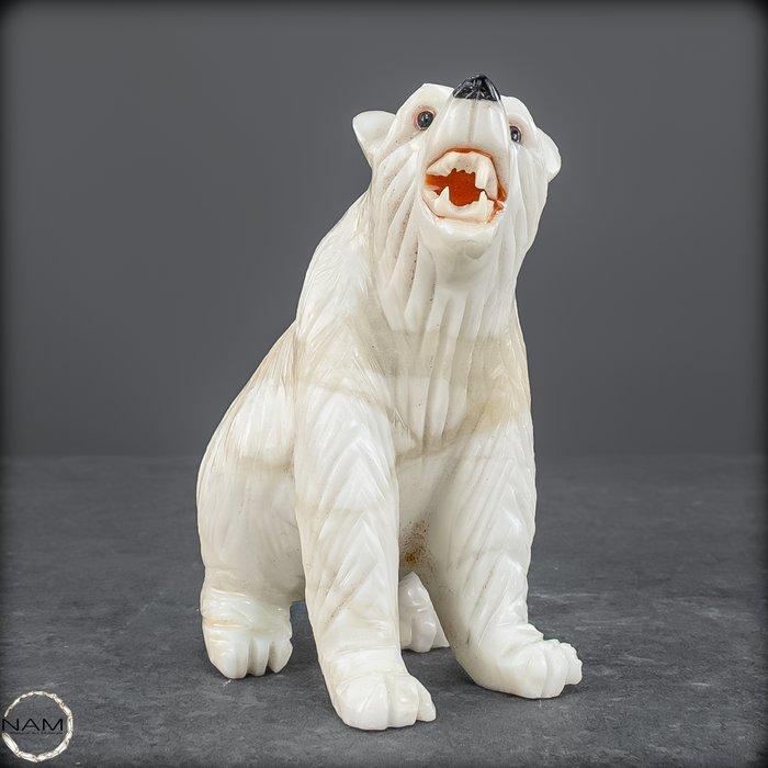 Zeer zeldzame calciet-ijsbeer Een meesterwerk uit steen Een, Verzamelen, Mineralen en Fossielen