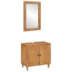 vidaXL Badkamermeubel Set Wandgemonteerd 2 pcs Bruin 62 x 33, Huis en Inrichting, Verzenden, Nieuw