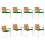 vidaXL Tuinstoelen 8 st met kussens massief acaciahout, Tuin en Terras, Tuinstoelen, Verzenden, Nieuw
