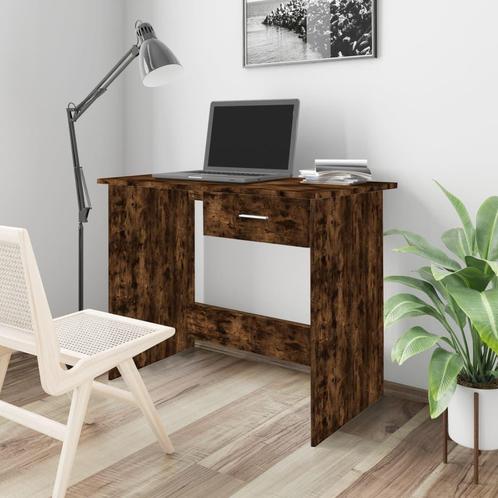 vidaXL Bureau 100x50x76 cm bewerkt hout gerookt eikenkleurig, Huis en Inrichting, Bureaus, Nieuw, Verzenden