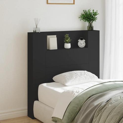 vidaXL Armoire tÃªte de lit avec LED noir 100x16,5x103,5, Huis en Inrichting, Slaapkamer | Bedden, Verzenden