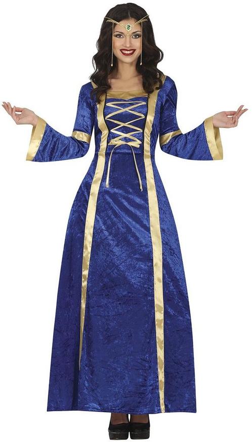 Jonkvrouw Kostuum Blauw Dames, Kleding | Dames, Carnavalskleding en Feestkleding, Nieuw, Verzenden