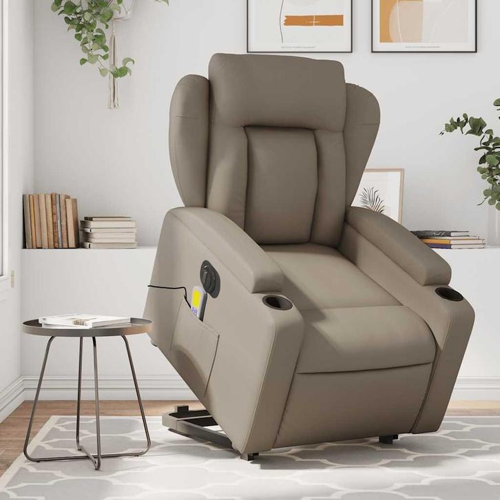 vidaXL Sta-op-massagestoel elektrisch kunstleer, Huis en Inrichting, Fauteuils, Nieuw, Verzenden