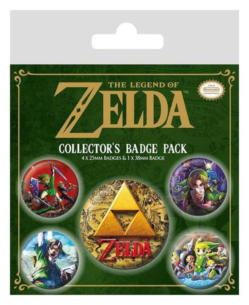 Legend of Zelda Pin-Back Buttons 5-Pack Classics, Collections, Cinéma & Télévision, Enlèvement ou Envoi