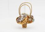 Broche - 18 karaat Geel goud Robijn - Parel, Handtassen en Accessoires