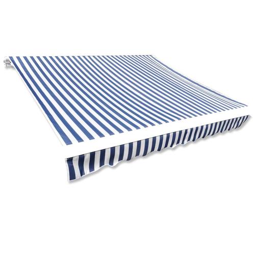 vidaXL Luifeldoek 500x300 cm canvas blauw en wit, Jardin & Terrasse, Protection solaire, Envoi