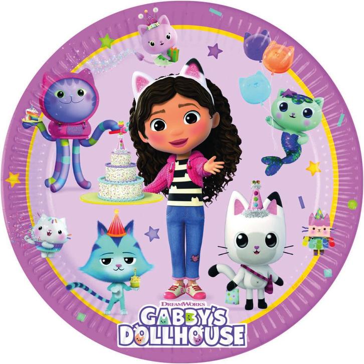 GabbyS Dollhouse Borden 23cm 8st, Hobby en Vrije tijd, Feestartikelen, Nieuw, Verzenden
