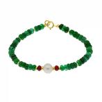 Zonder minimumprijs - Armband - 18 karaat Geel goud Parel -