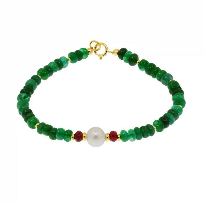 Zonder minimumprijs - Armband - 18 karaat Geel goud Parel -, Handtassen en Accessoires, Armbanden