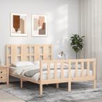 vidaXL Bedframe met hoofdbord massief hout, Huis en Inrichting, Slaapkamer | Bedden, Verzenden, Nieuw