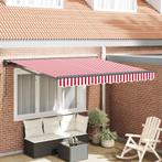 vidaXL Inklapbare Luifel Rood en Wit 350 x 250 cm Aluminium, Tuin en Terras, Verzenden, Nieuw