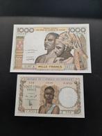 Frans-West-Afrika, West-Afrikaanse staten. - 2 banknotes -, Postzegels en Munten