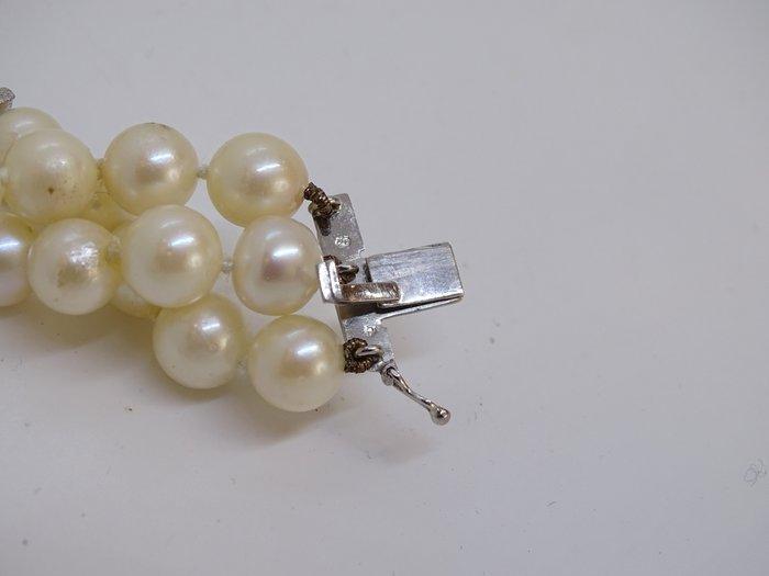 Armband - 18 karaat Witgoud - witte saffieren en chrysoprase, Handtassen en Accessoires, Armbanden