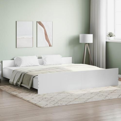 vidaXL Cadre de lit avec tête de lit/pied de lit blanc, Maison & Meubles, Chambre à coucher | Lits, Neuf, Envoi