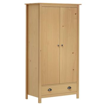 vidaXL Kledingkast Hill 2 deuren 89x50x170 cm massief, Verzenden
