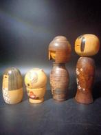 Beeld, Vier cute faces Vintage Japanse Creatieve Kokeshi
