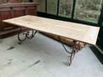 Table - Table de jardin, plateau en bois dur avec base en, Antiquités & Art