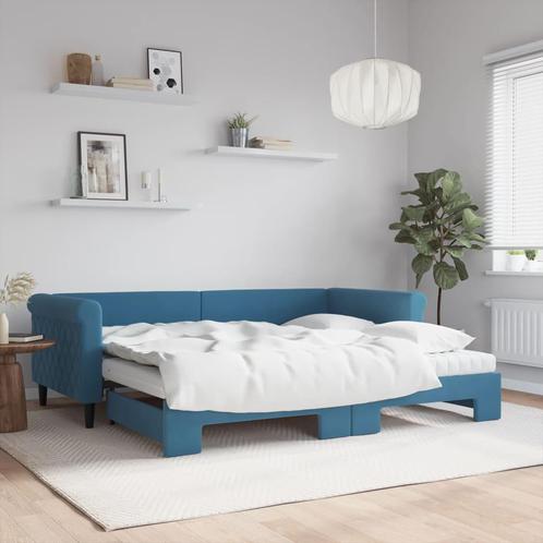 vidaXL Slaapbank onderschuifbed en matrassen 90x200 cm, Huis en Inrichting, Slaapkamer | Bedden, Nieuw, Verzenden