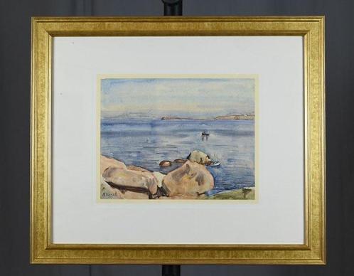 André-Léon Vivrel (1886-1976) - Marine en bretagne, Antiek en Kunst, Kunst | Schilderijen | Klassiek