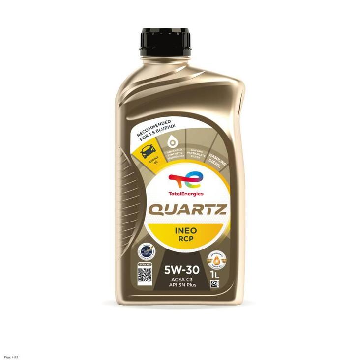 Total Quartz Ineo RCP 5W30 1 Liter, Autos : Divers, Produits d'entretien, Enlèvement ou Envoi