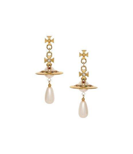 Vivienne Westwood - Verguld - Oorbellen - Saturnus, Antiek en Kunst, Curiosa en Brocante