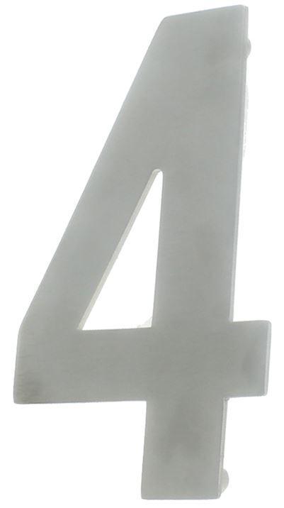 Huisnummer 4 130 mm rvs, Doe-het-zelf en Bouw, Hang- en Sluitwerk, Klink of Kruk, Nieuw, Overige materialen