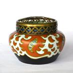 Plateelbakkerij Zuid-Holland - Vase - Faïence, Laiton