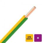Vob 1,5 jaune/vert 100m cable dinstallation - h07v-u fil