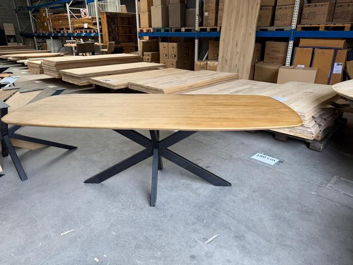Eettafel mangohout, Deens ovaal (nieuw, outlet), Huis en Inrichting, Tafels | Eettafels, Nieuw, Overige houtsoorten, Metaal