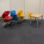 Complete schoolset,  20 stoelen + 20 tafels voor