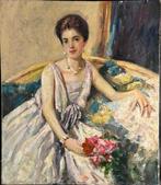 École italienne (XX) - Ritratto di donna in poltrona