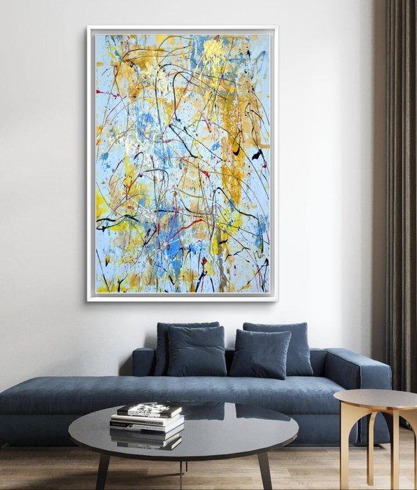 Irena Lenartowicz - Composition with Gold - XXL, Antiek en Kunst, Kunst | Schilderijen | Modern