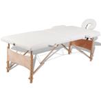 vidaXL Table de massage pliable Blanc crème 2 zones avec, Sports & Fitness, Produits de massage, Verzenden, Neuf